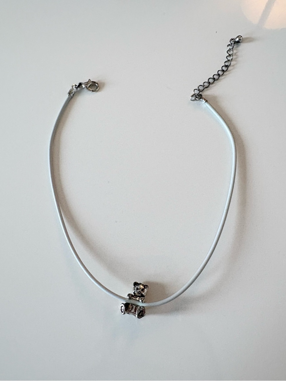 Silver bear necklace 
- super cute